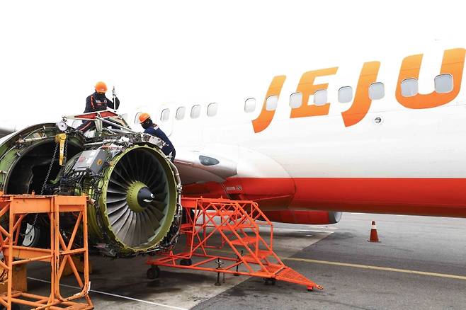 비행기가 떠 있는 동안 문제가 생기지 않기 위해선, 땅에 있을 때 지나칠 정도의 점검이 뒤따라야 한다. 제주항공이 ‘정비를 보여준다’는 건, 내부를 공개하겠다는 선언이자, 눈으로 믿게 하겠다는 전략이다. (제주항공 제공)