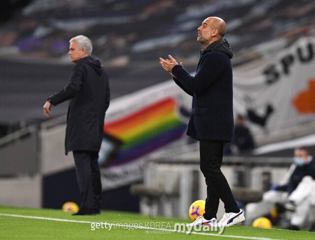 조세 무리뉴 감독과 펩 과르디올라 감독. /게티이미지코리아