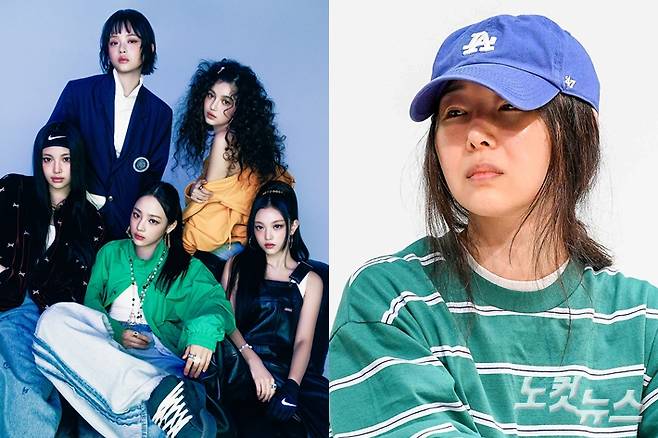 왼쪽부터 그룹 뉴진스, 민희진 전 어도어 대표. 어도어 제공/박종민 기자
