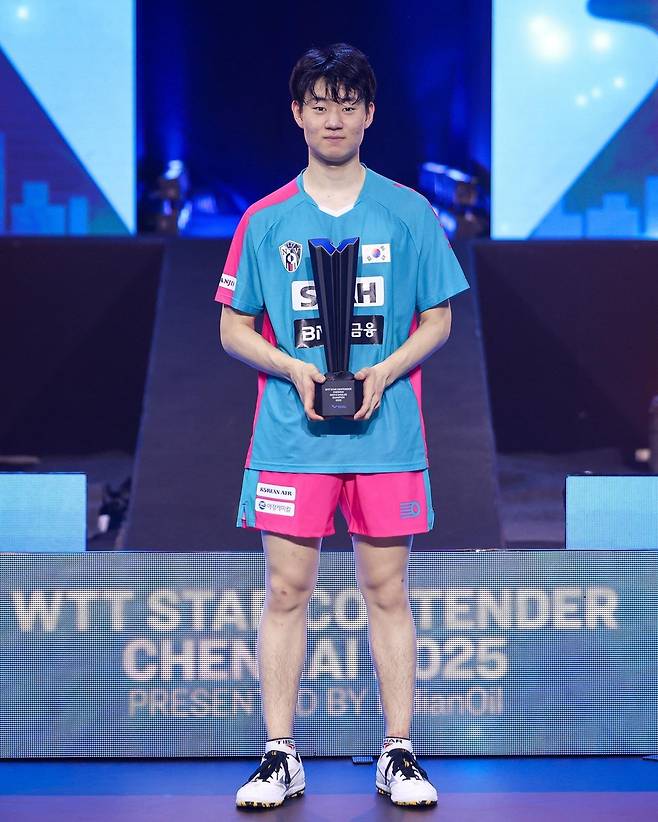 WTT 첸나이 대회 남자단식 우승자 오준성 [WTT 인스타그램 캡처. 재판매 및 DB 금지]