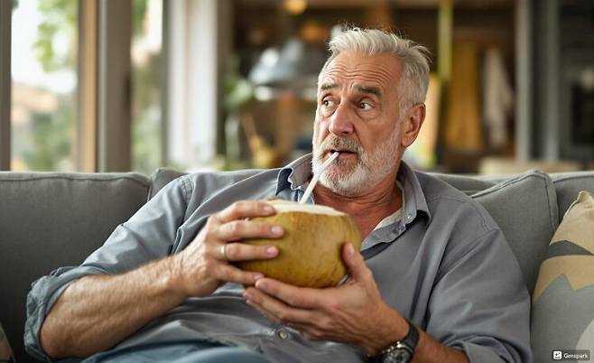 코코넛 워터를 마시고 비극적으로 사망한 60대 덴마크 남성의 사연이 공개됐다. [사진=AI 이용해 생성]