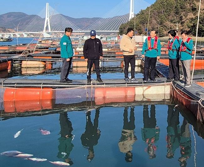 여수 바다 양식장 피해 현장.[여수시 제공]