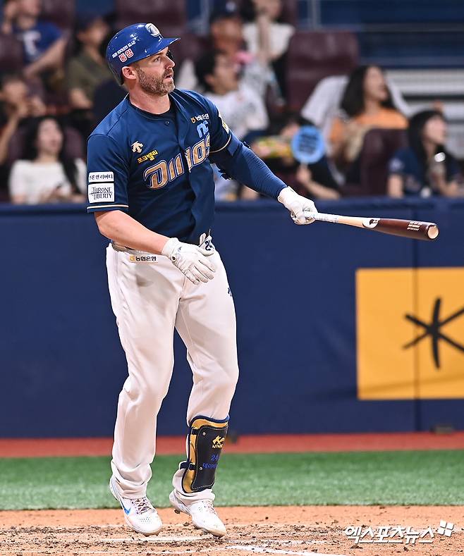 NC 내야수 데이비슨은 5일 고척 스카이돔에서 열린 '2025 신한 SOL Bank KBO 리그' 키움과 정규시즌 두 번째 맞대결에서 4번타자 1루수로 선발 출전했다. 5-5로 팽팽한 승부가 이어졌던 6회초 1타점 적시타로 결승타를 기록했다. 엑스포츠뉴스 DB