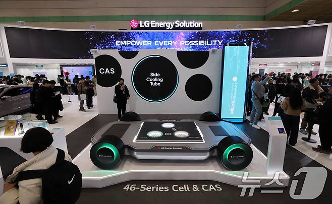 5일 서울 강남구 코엑스에서 개막한 ‘인터배터리 2025’ LG에너지솔루션 부스가 관람객으로 붐비고 있다.. 2025.3.5/뉴스1 ⓒ News1 박세연 기자