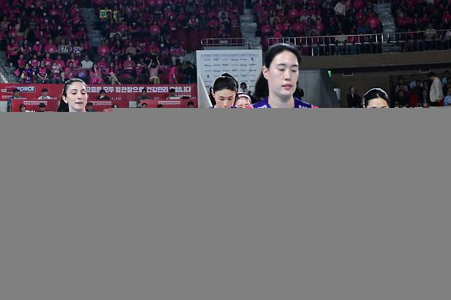 흥국생명 김연경(가운데). 한국배구연맹 제공