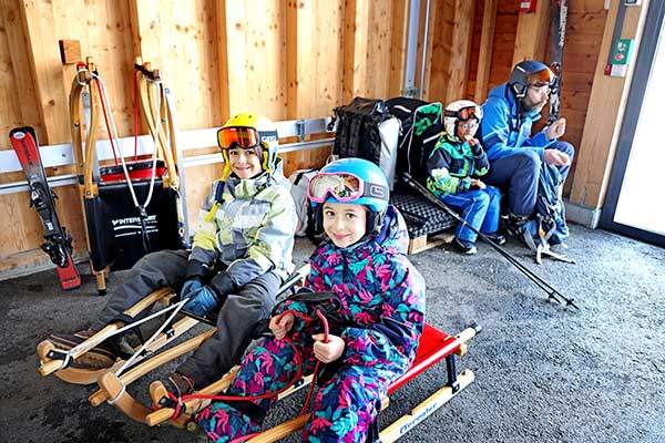 클라이네샤이데크 부근. 어린이들이 썰매를 탈 수 있는 코스도 있다.
