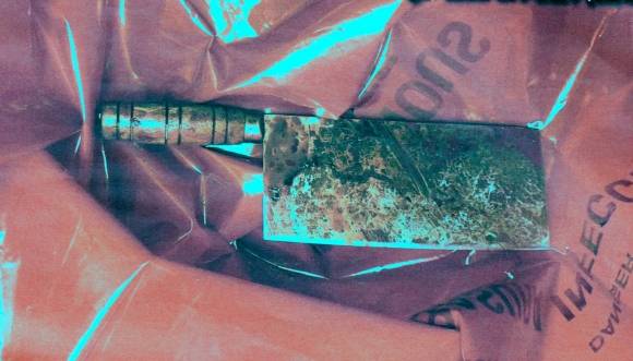 6일(현지시간) 미국 뉴욕시 브루클린의 한 주택에서 발생한 미성년자 상대 칼부림 사건에 사용된 흉기 중 하나. 뉴욕시경(NYPD) 제공