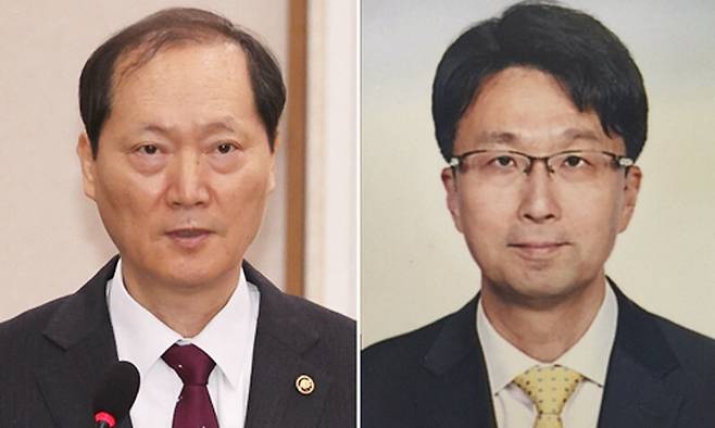한덕수 대통령 권한대행 국무총리는 8일 열흘 뒤 임기가 종료되는 문형배 헌법재판소장 직무대행과 이미선 헌법재판관의 후임자로 이완규 법제처장(왼쪽)과 함상훈 서울고등법원 부장판사를 지명했다. 연합뉴스