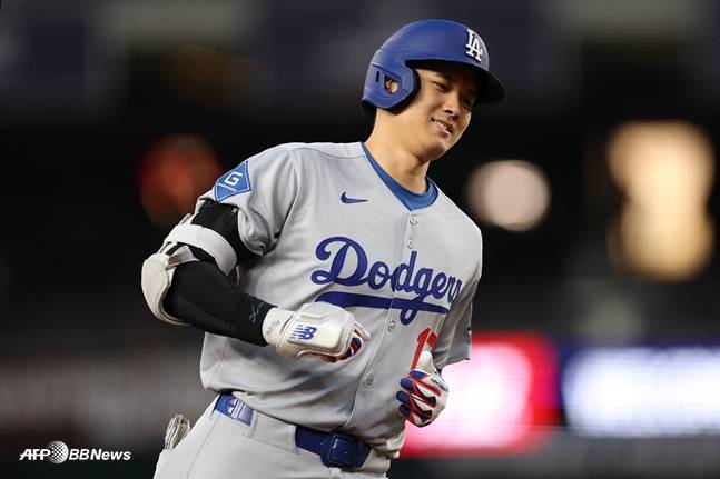 홈런을 친 오타니. /AFPBBNews=뉴스1