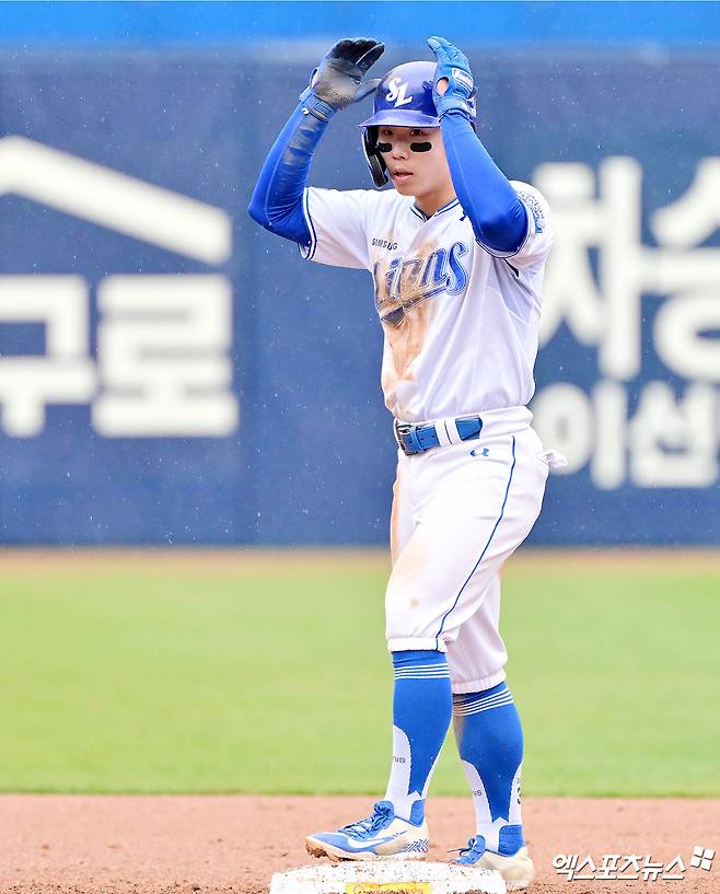 8일 오후 대구삼성라이온즈파크에서 열린 '2025 신한 SOL Bank KBO리그' SSG 랜더스와 삼성 라이온즈의 경기, 삼성이 7:3으로 승리하면서 2위 탈환에 성공했다. 김성윤은 4타수 1안타 1타점을 기록했다. 엑스포츠뉴스 DB