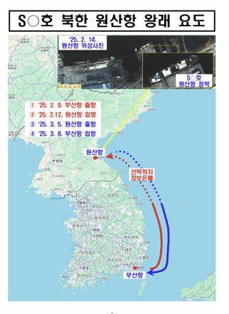 문제 선박의 이동 경로 [부산해경 제공. 재판매 및 DB 금지]