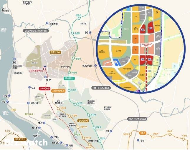 파주운정3지구 주상복합 1·2·5·6블록 위치도/자료=인창개발
