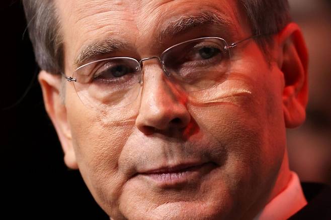 미국 재무장관 스콧 베센트가 지난달 6일 뉴욕 경제클럽에서 연설하고 있다. 뉴욕/AFP 연합뉴스