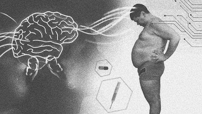 비만은 뇌가 병들어서 생긴다. 되돌리려면 단순히 식사를 조절하고 운동을 하려는 ‘의지’로는 안 된다. 의지 자체가 고장났기 때문이다. 그래픽 이경은·박지은