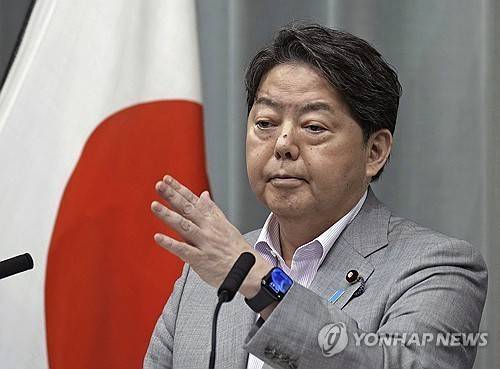 하야시 요시마사 일본 관방장관 [교도 AP 연합뉴스 자료사진. 재판매 및 DB 금지]