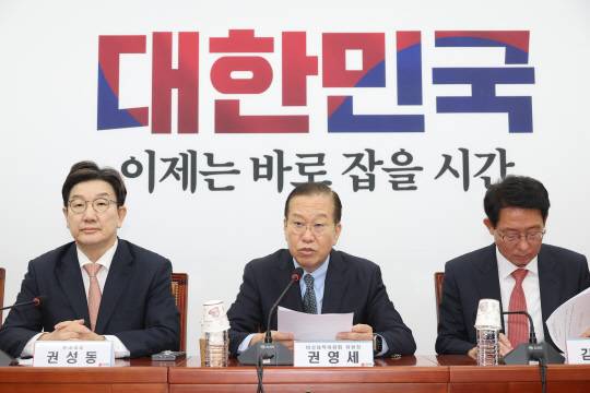 권영세 국민의힘 비상대책위원장이 10일 국회에서 열린 비상대책위원회의에서 발언하고 있다. [연합뉴스]