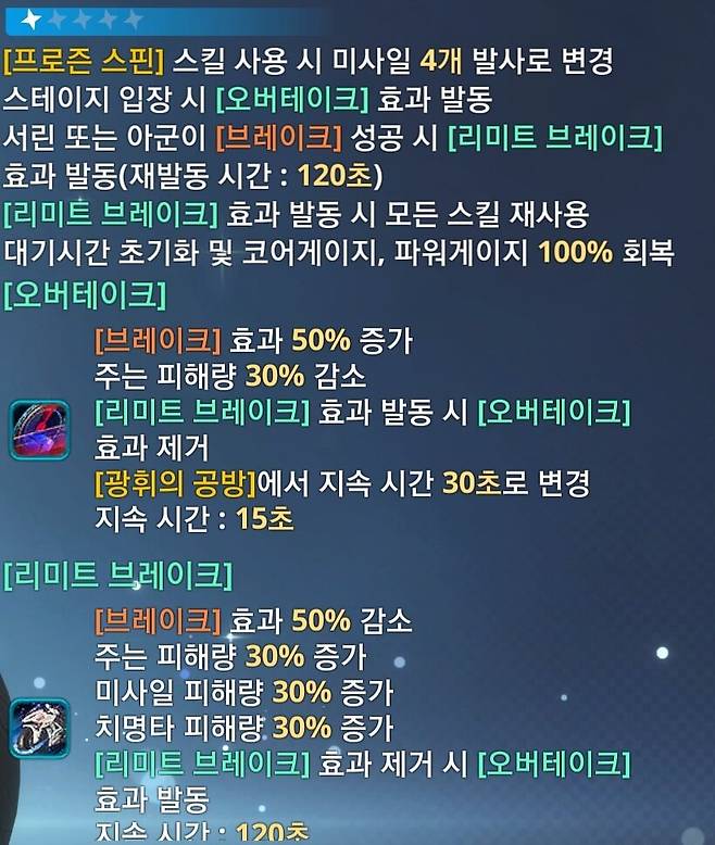 ▲ 1진화 시 브레이크 후 모든 스킬의 쿨타임이 초기화되고 서린의 화력이 크게 증가한다