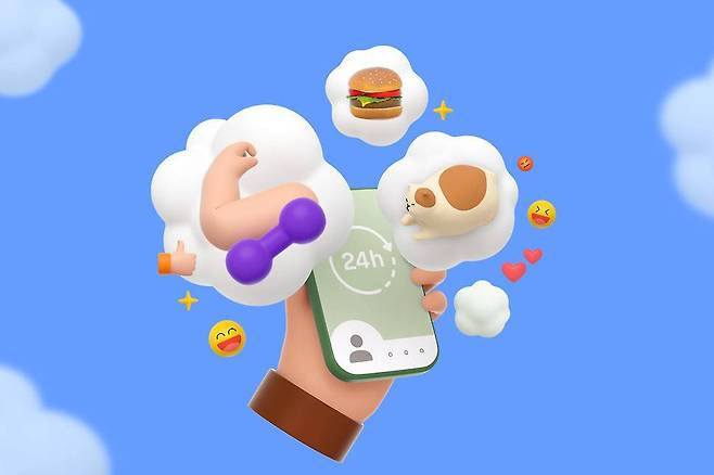 카카오톡 펑은 인스타그램의 ‘스토리’ 기능과 유사한 짧은 형식의 콘텐츠(숏폼) 서비스다 / 출처=카카오톡