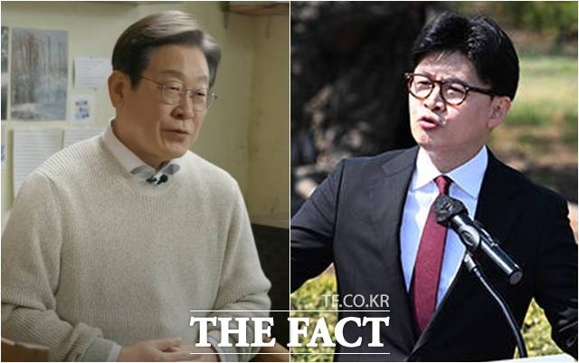 제21대 대통령 선거가 유력 후보들의 출마 선언부터 뜨겁다. 10일 오전엔 이재명 전 더불어민주당 대표가 영상으로 대선 출마를 선언했고 같은 날 오후 한동훈 전 국민의힘 대표는 국회에서 지지자들 앞에서 대선 출마를 공식화했다. /이재명TV 갈무리·박헌우 기자