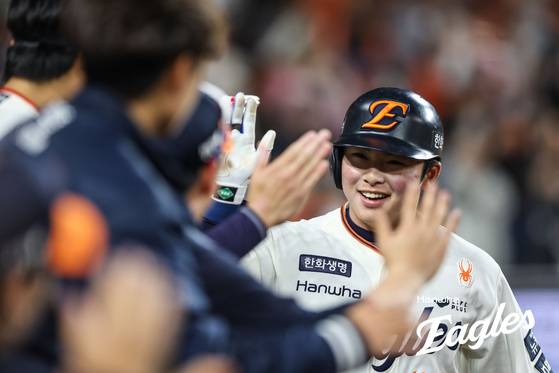 11일 대전 키움 히어로즈전에서 홈런을 터트린 한화 문현빈. 사진 한화 이글스