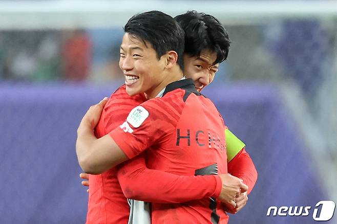 대한민국 손흥민과 황희찬. 2024.2.3/뉴스1 ⓒ News1 김성진 기자