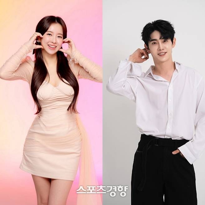 12일 결혼하는 트로트 가수 은가은(왼쪽), 박현호 부부. 사진 스포츠경향DB