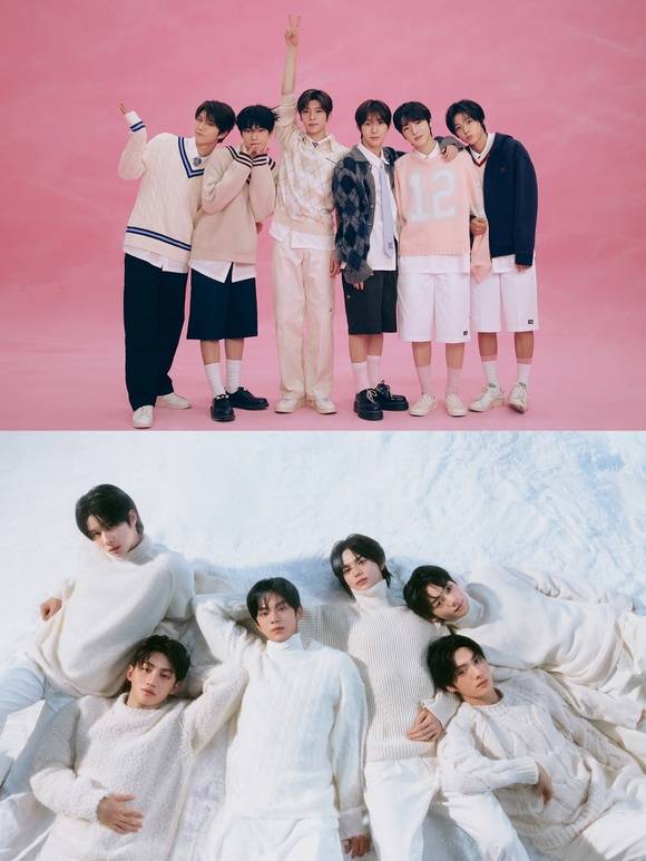 지난해 데뷔해 음악 시상식 신인상을 휩쓴 NCT WISH(위)와 TWS가 오는 4월 일주일 간격을 두고 연달아 컴백한다. /SM, 플레디스