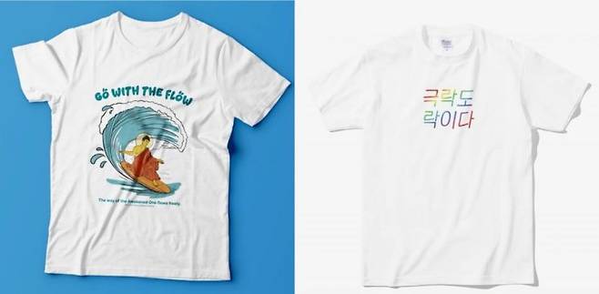 주현우씨가 운영하는 해탈컴퍼니(오른쪽), 손묘경씨가 운영하는 힙스터부처님(왼쪽)에서 판매하는 불교 굿즈들. 인스타그램 캡처.