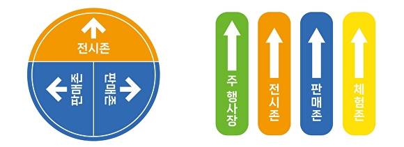 행사장 바닥 색상별 안내 문구 [사진=이천시]