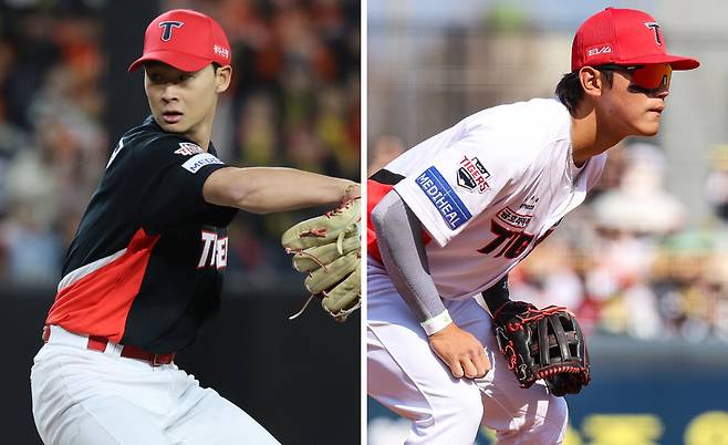 팔꿈치 수술을 받는 KIA 곽도규(왼쪽)와 햄스트링 부상으로 재활 중인 김도영. KIA 타이거즈·연합뉴스