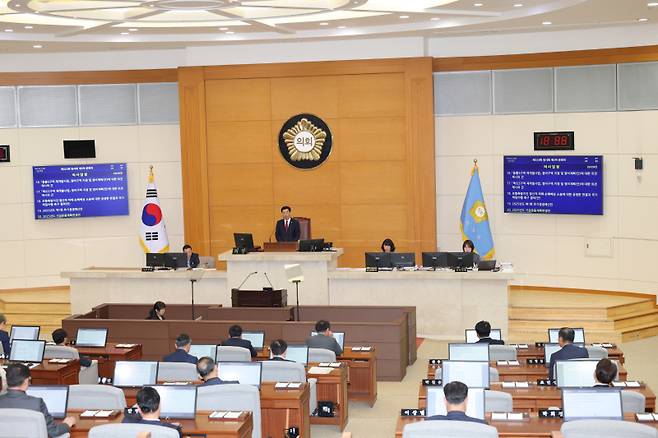 포항시의회 제323회 임시회 제3차 본회의가 열리고 있다. 시의회 제공