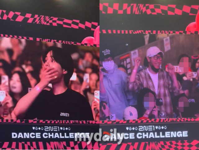 가수 이대휘(왼쪽)와 방송인 유재석(가운데), 지석진(오른쪽)이 댄스 챌린지에 참여 중이다./소셜 미디어 X(구 트위터)