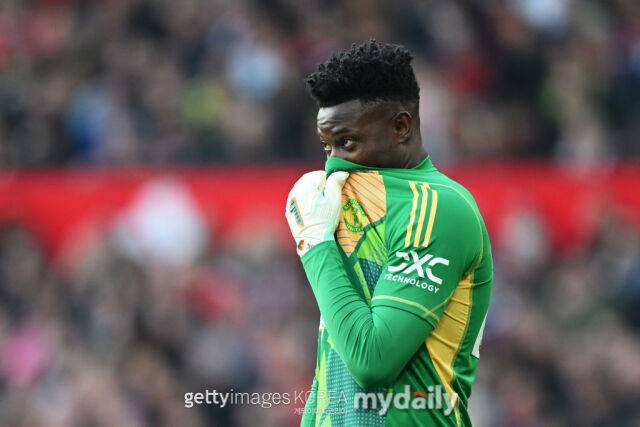 맨유 아모림 감독은 골키퍼 오나나도 내보낼 계획을 갖고 있는 것으로 전해졌다./게티이미지코리아