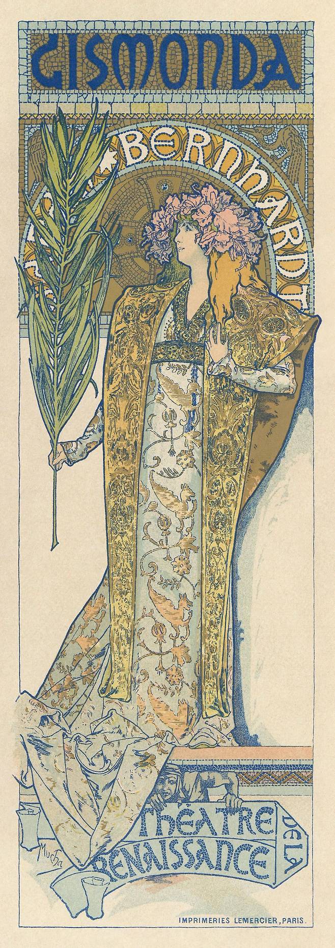 알폰스 무하, 지스몽다 포스터, 1894, 석판화, 216x74.2cm, 개인소장