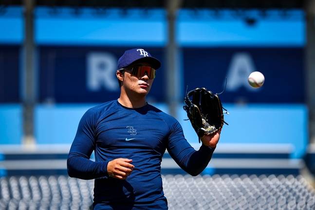 훈련하고 있는 김하성. /사진=탬파베이 레이스 SNS