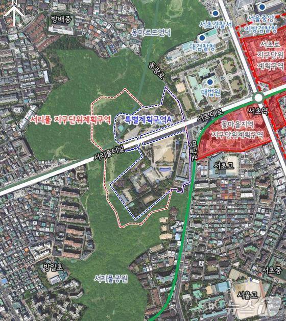 옛 정보사 부지 위치도 (서울시 제공)