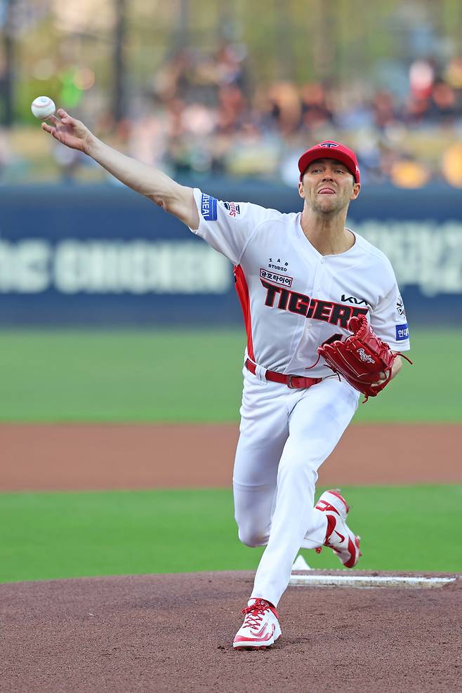 KIA 네일이 15일 광주-기아 챔피언스 필드에서 열린 2025 KBO리그 KT전에 선발 등판해 역투하고 있다. 사진 | KIA 타이거즈