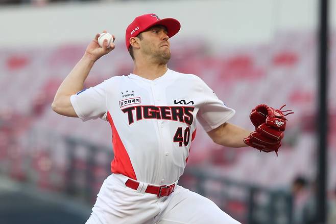 KIA 네일이 15일 광주-기아 챔피언스 필드에서 열린 2025 KBO리그 KT전에 선발 등판해 역투하고 있다. 사진 | KIA 타이거즈