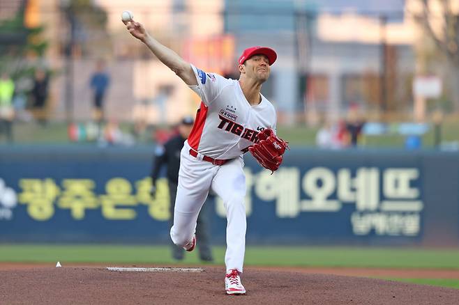 KIA 네일이 15일 광주-기아 챔피언스 필드에서 열린 2025 KBO리그 KT전에 선발 등판해 역투하고 있다. 사진 | KIA 타이거즈