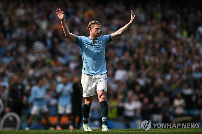 맨체스터 시티의 미드필더 케빈 더브라위너 [AFP=연합뉴스. 재판매 및 DB 금지]