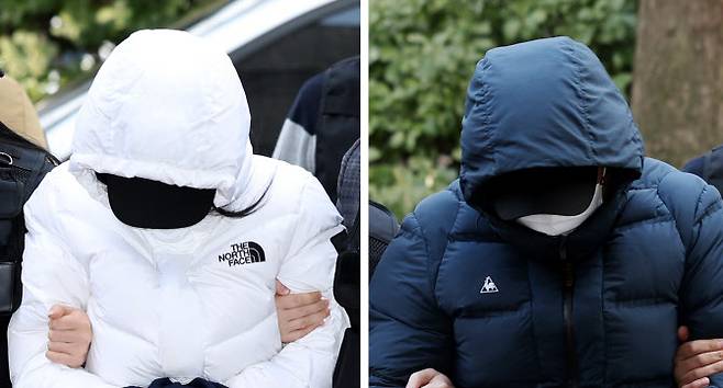 초등학생 아들을 학대해 숨지게 한 혐의를 받는 계모와 친부가 지난 2월 10일 오전 구속 전 피의자 심문(영장실질심사)을 받기 위해 인천지방법원에 들어서고 있다. (사진=연합뉴스)