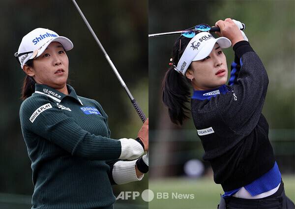 2025년 미국여자프로골프(LPGA) 투어 JM 이글 LA 챔피언십에 출전한 임진희, 윤이나 프로가 1라운드에서 경기하는 모습이다. 사진제공=ⓒAFPBBNews = News1