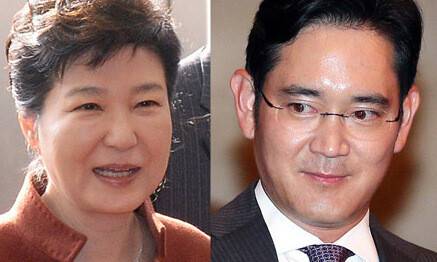 박근혜 전 대통령(왼쪽)과 이재용 삼성전자 회장.
