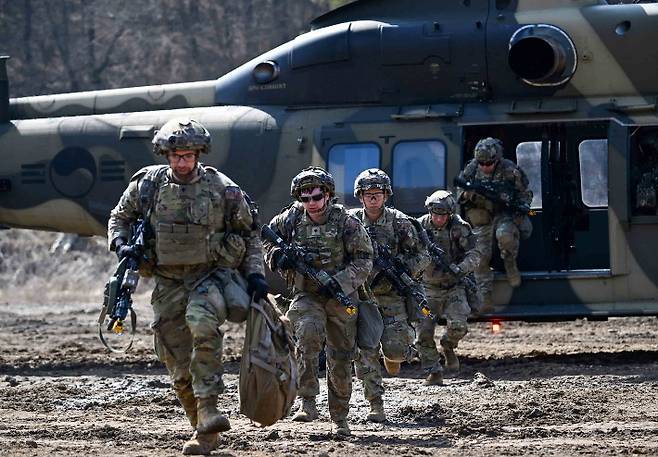 '한미 연합 공중강습 훈련. 파주=사진공동취재단