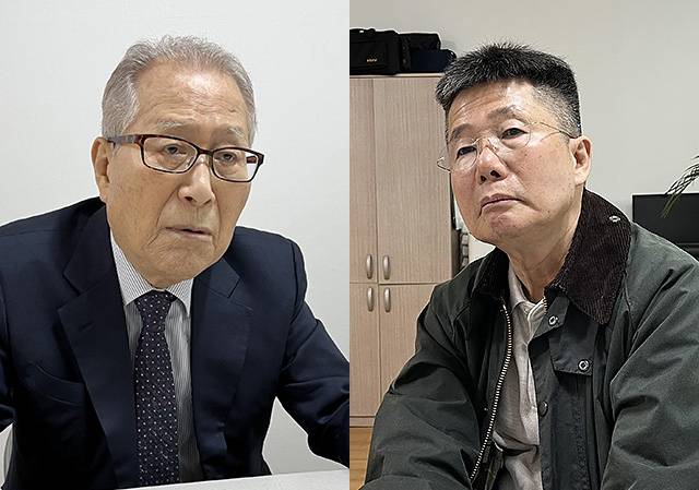 ▲ 정세현(왼쪽) 전 통일부 장관과 박인규 <프레시안> 상임고문. ⓒ프레시안(이재호)