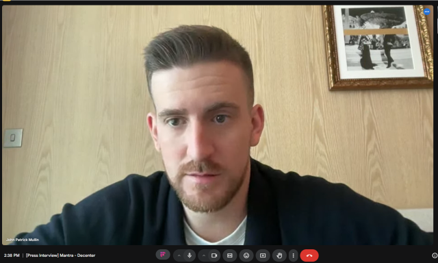 15일 존 패트릭 멀린 만트라 최고경영자(CEO)가 본지와 화상 인터뷰를 하고 있다.