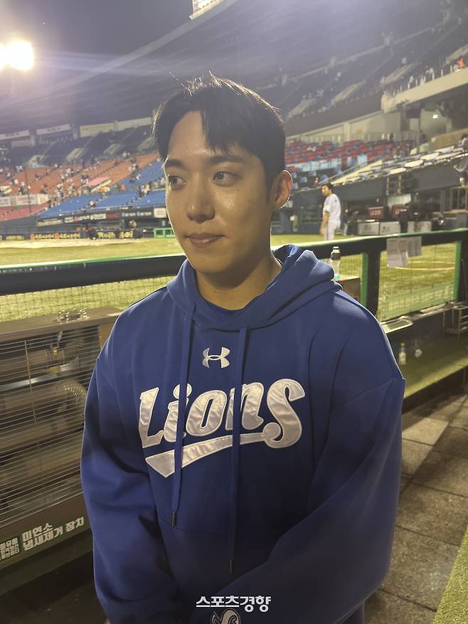 17일 잠실 LG전을 마치고 인터뷰하는 삼성 원태인. 잠실 | 김하진 기자