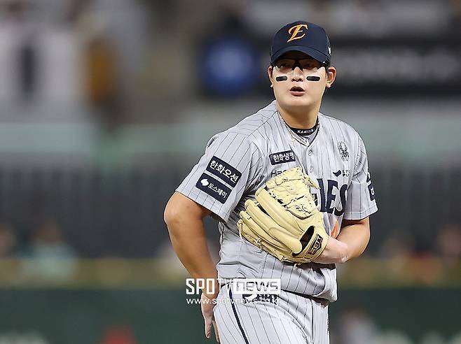 ▲ 시즌 개막 이후 팀 마무리로 승격해 현재까지 완벽에 가까운 모습을 보여주고 있는 김서현 ⓒ곽혜미 기자
