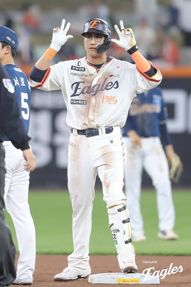 18일 NC 다이노스와 경기에서 맹활약을 펼친 한화 이글스 채은성