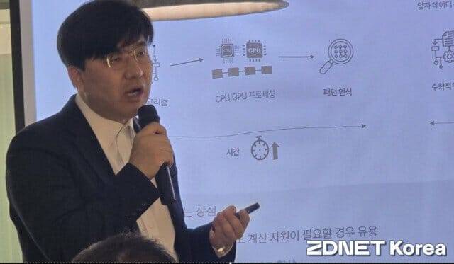 노르마 정현철 대표가 퀀텀데이에서 양자컴퓨팅 조기 도입 필요성을 설명했다.
